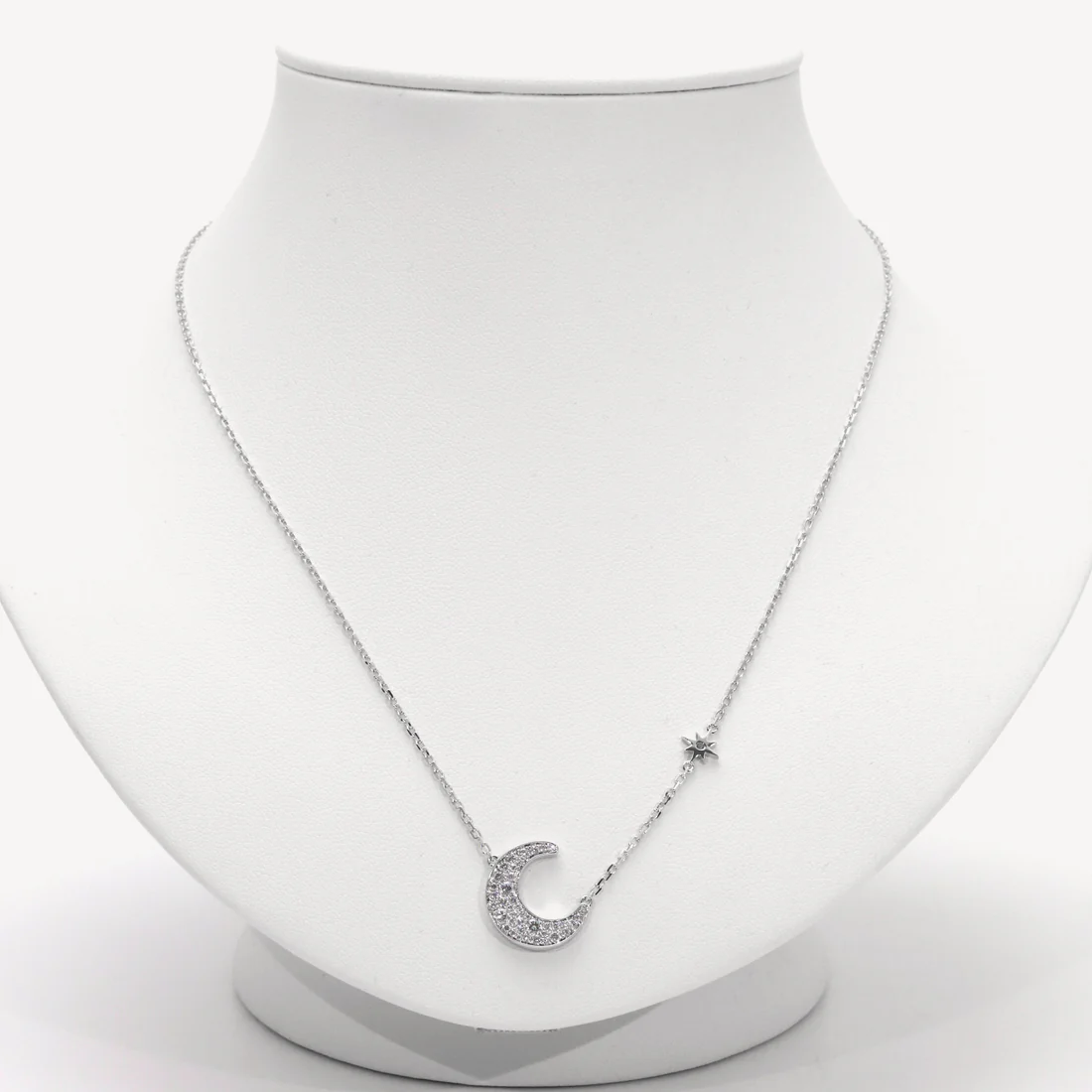 Gold Diamond Moon Necklace - Image 2