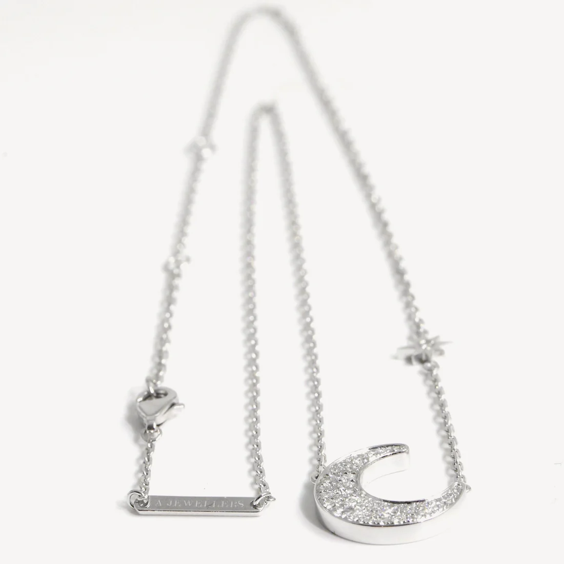 Gold Diamond Moon Necklace - Image 4